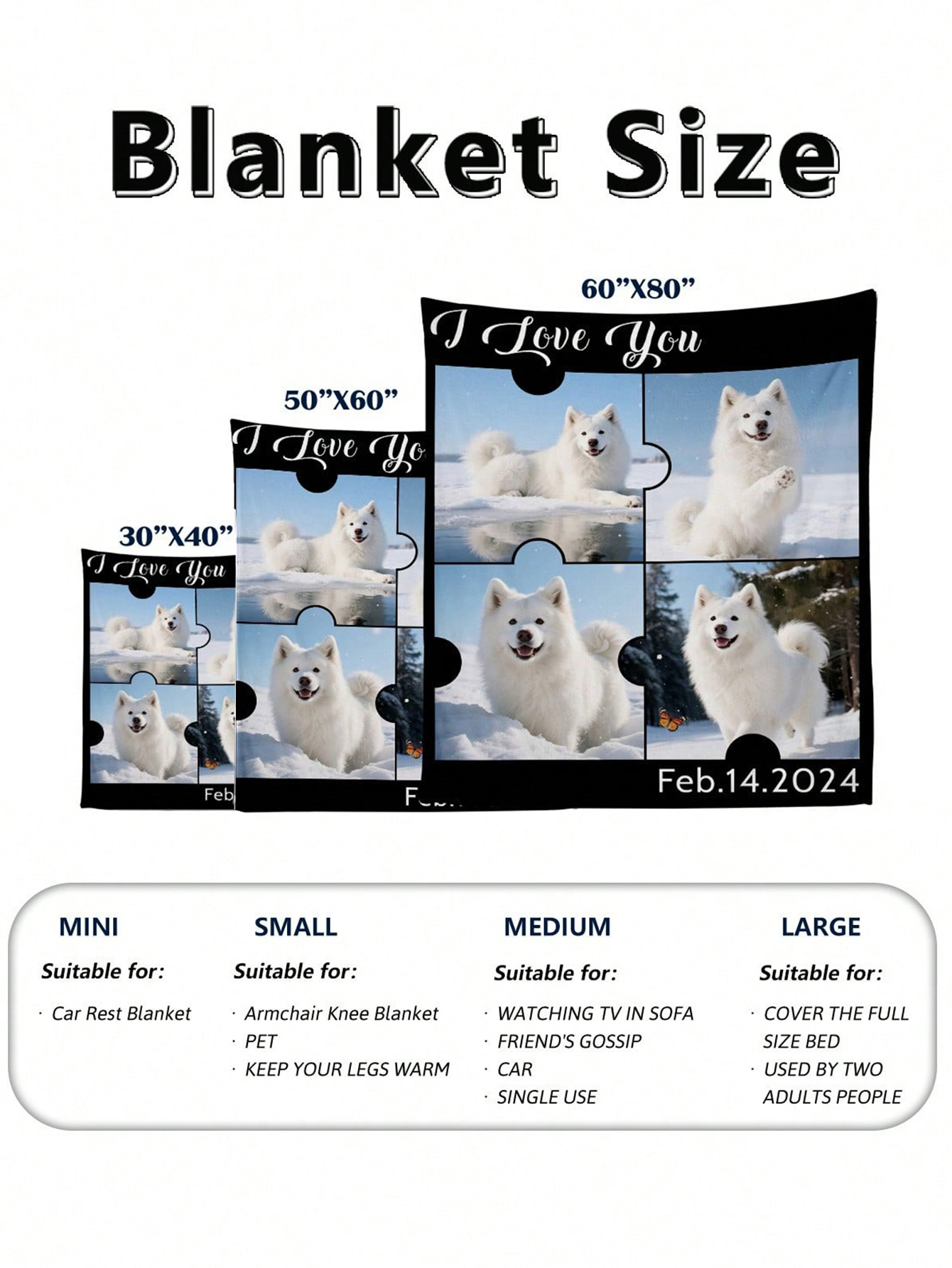 Personalized Puzzle Photo Flannel Blanket